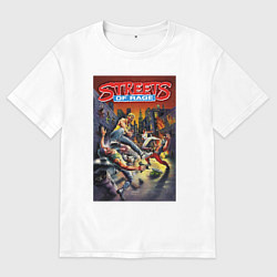 Футболка оверсайз мужская Обнаженный кулак - улицы ярости, цвет: белый