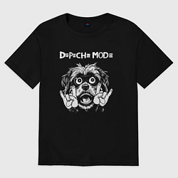 Футболка оверсайз мужская Depeche Mode rock dog, цвет: черный