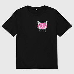 Футболка оверсайз мужская Butterfly graffiti, цвет: черный