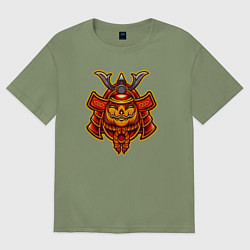 Футболка оверсайз мужская Samurai halloween, цвет: авокадо
