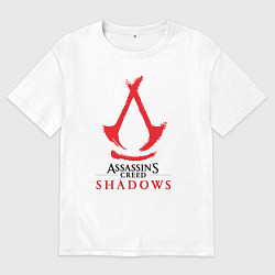Футболка оверсайз мужская Assassins Creed Shadows - badge, цвет: белый