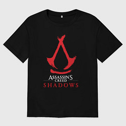 Футболка оверсайз мужская Assassins Creed Shadows - badge, цвет: черный