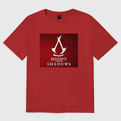 Футболка оверсайз мужская Assassins creed shadows, цвет: красный