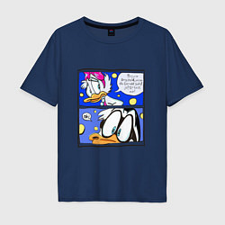 Футболка оверсайз мужская Понка и Дональд, цвет: тёмно-синий