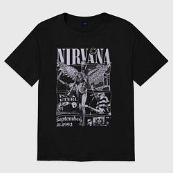 Футболка оверсайз мужская Nirvana grunge, цвет: черный