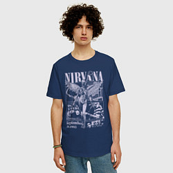 Футболка оверсайз мужская Nirvana grunge, цвет: тёмно-синий — фото 2