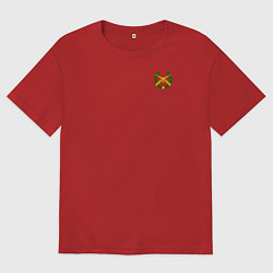 Футболка оверсайз мужская Мотострелковые войска: лавры, цвет: красный