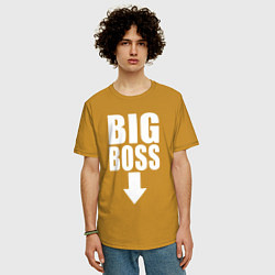 Футболка оверсайз мужская Big boss arrow, цвет: горчичный — фото 2