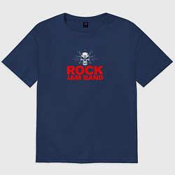 Футболка оверсайз мужская Rock jam band, цвет: тёмно-синий