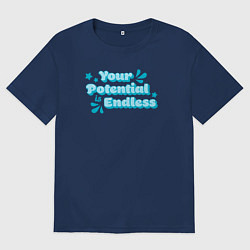 Футболка оверсайз мужская Твой потенциал бесконечен, цвет: тёмно-синий