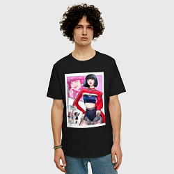 Футболка оверсайз мужская Blackpink - Lisa, цвет: черный — фото 2