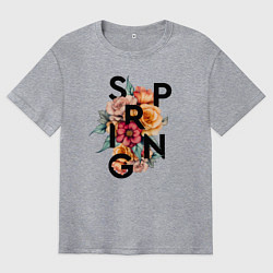 Футболка оверсайз мужская Spring flowers, цвет: меланж