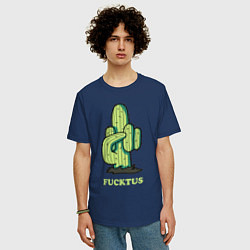 Футболка оверсайз мужская Cactus - fucktus, цвет: тёмно-синий — фото 2