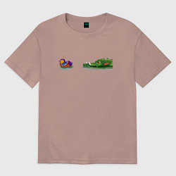 Футболка оверсайз мужская Duck and Dragon, цвет: пыльно-розовый