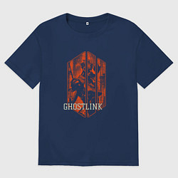 Футболка оверсайз мужская Цифровой киборг, цвет: тёмно-синий