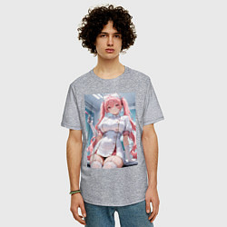 Футболка оверсайз мужская Медсестричка сделает тебе укол любви, цвет: меланж — фото 2