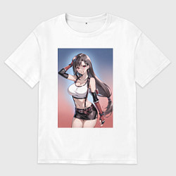 Футболка оверсайз мужская Тифа Локхарт из Final Fantasy VII, цвет: белый