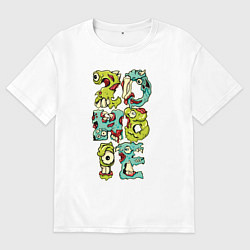 Футболка оверсайз мужская Зомби, цвет: белый