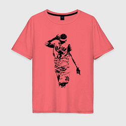 Футболка оверсайз мужская Allen Iverson NBA, цвет: коралловый