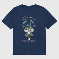 Футболка оверсайз мужская Уставший кролик, цвет: тёмно-синий