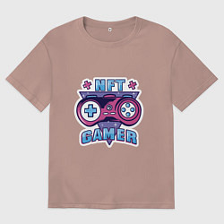 Футболка оверсайз мужская NFT - Gamer, цвет: пыльно-розовый