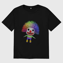 Мужская футболка оверсайз Cartoon clown colorful hair