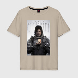 Футболка оверсайз мужская Death Stranding - Norman Reedus, цвет: миндальный