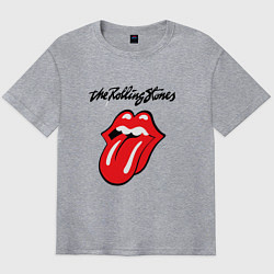 Футболка оверсайз мужская Rolling Stones - logo, цвет: меланж