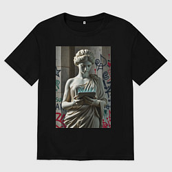 Футболка оверсайз мужская Стрит арт и античность, цвет: черный