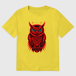 Футболка оверсайз мужская Сова красная, цвет: желтый