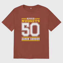 Футболка оверсайз мужская Denver - Aaron Gordon, цвет: кирпичный