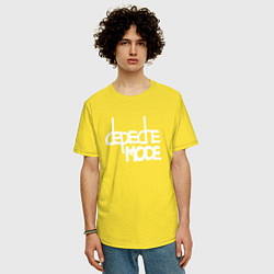 Футболка оверсайз мужская Depeche Mode - exciter logo, цвет: желтый — фото 2