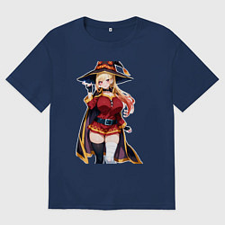 Футболка оверсайз мужская Марин Китагава косплей Мегумин, цвет: тёмно-синий