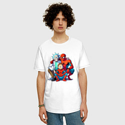 Футболка оверсайз мужская Spider-Man is Rick and Mortys friend, цвет: белый — фото 2