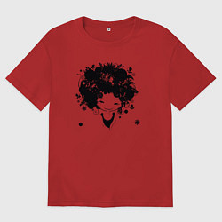 Футболка оверсайз мужская Девочка весна, цвет: красный