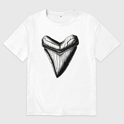 Футболка оверсайз мужская Зуб мегалодона, цвет: белый