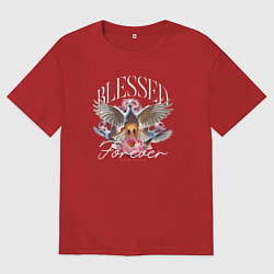 Футболка оверсайз мужская Blessed forever and ever, цвет: красный
