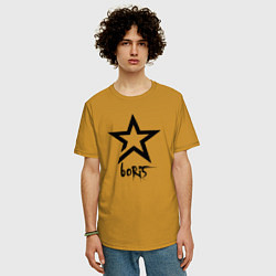 Футболка оверсайз мужская Boris -star, цвет: горчичный — фото 2