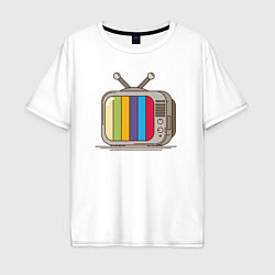 Футболка оверсайз мужская Retro television, цвет: белый