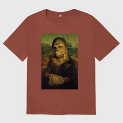Футболка оверсайз мужская Чубакка - Мона Лиза, цвет: кирпичный
