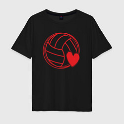 Футболка оверсайз мужская Volley love, цвет: черный