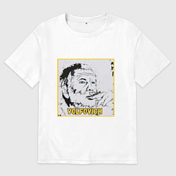 Футболка оверсайз мужская Volfovich Art Black coin, цвет: белый