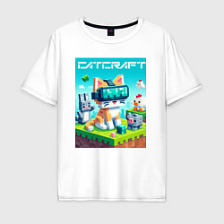 Футболка оверсайз мужская Catcraft - collaboration ai art, цвет: белый