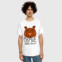 Футболка оверсайз мужская Храбрый маленький мишка, цвет: белый — фото 2