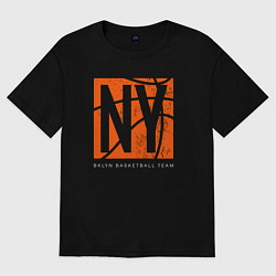 Футболка оверсайз мужская Brooklyn basketball team, цвет: черный