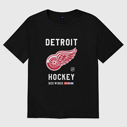 Футболка оверсайз мужская Detroit Red Wings team NHL, цвет: черный