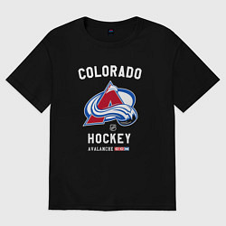 Футболка оверсайз мужская Colorado Avalanche team NHL, цвет: черный
