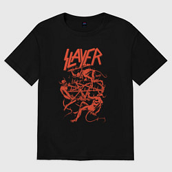 Футболка оверсайз мужская Slayer Demon Skull, цвет: черный