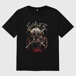 Футболка оверсайз мужская Slayer Skull Demon, цвет: черный