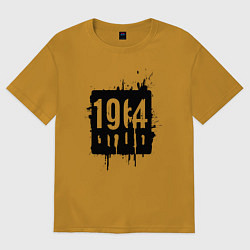 Футболка оверсайз мужская 1964 граффити-стиль, цвет: горчичный